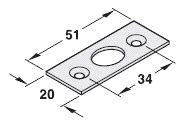 Espagnolette sluttblikk 51 x 20mm