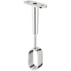 Garderoberør Oval 30 x 15mm Blank Chrome, Holder Midt