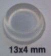 Anslagsdemper/ Dist.st. Ø13 x 4mm Transp., 100-pk.