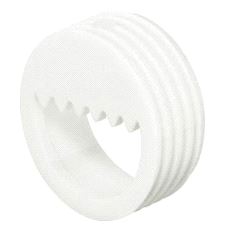 Opphengsbeslag Ø20mm Hvit plast "Rillet", 20-pk.