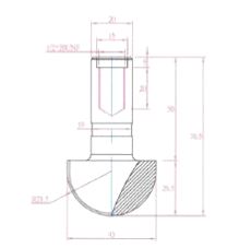 Hulkilfres Ø43 r21,5 s=1/2"UNFx20