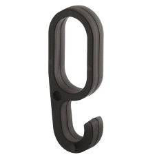 Garderoberør Oval 30 x 15mm, Knagg sort plast