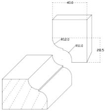 Rillestålprofil B=40mm