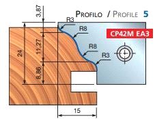 Dørprofilverkøy Freud TP42M, Profilskjær no.5